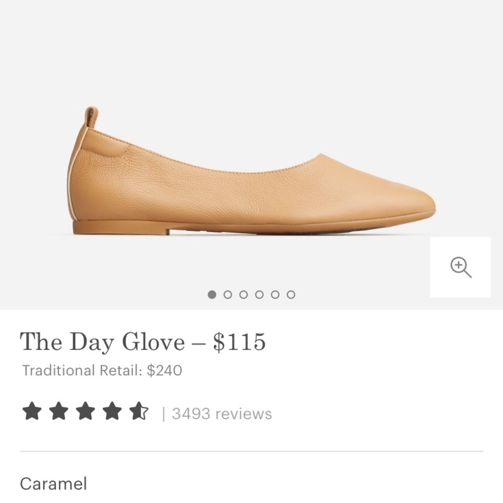 everlane day glove in caramel